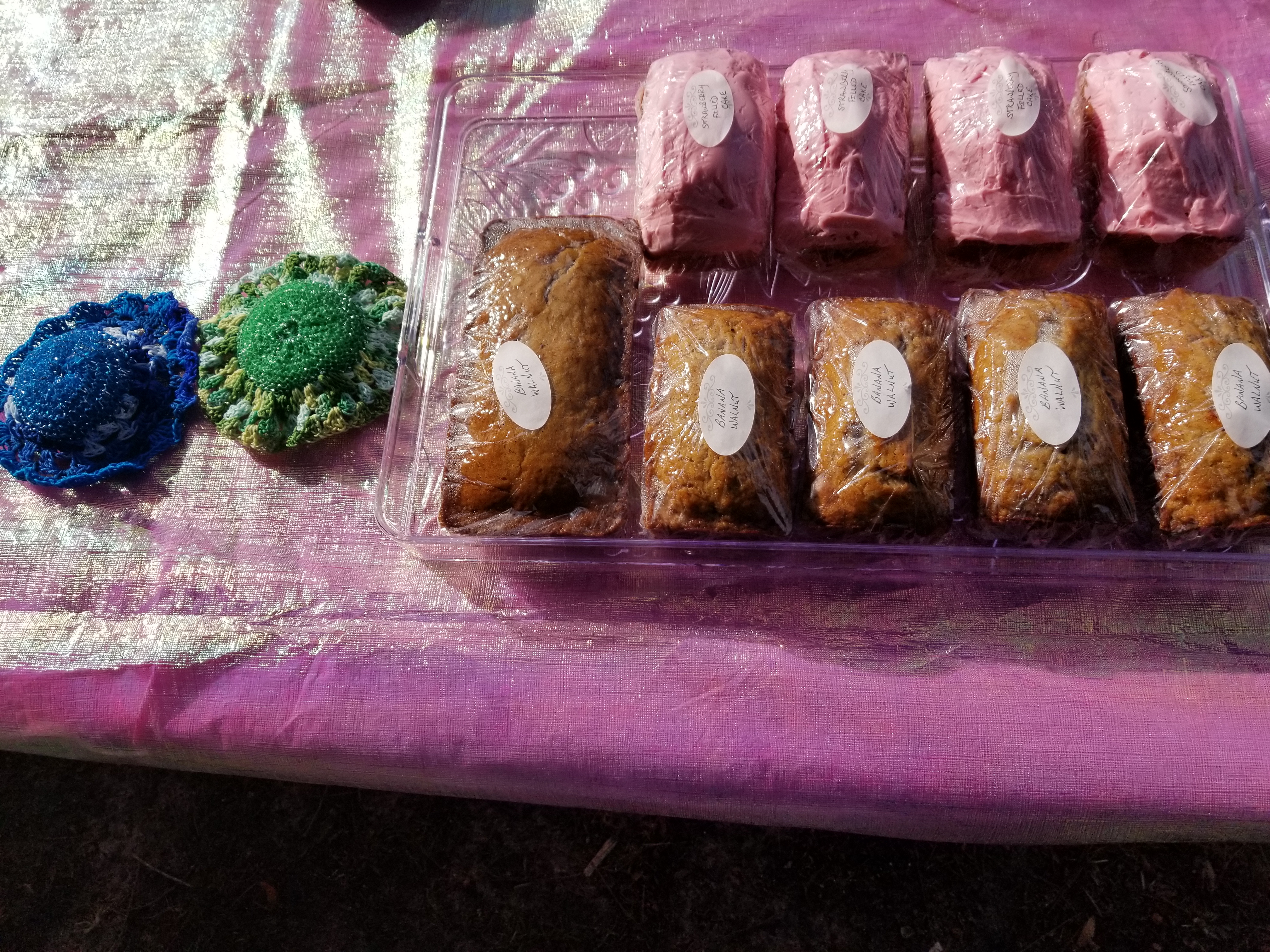 Loafs of Bread and Croched Doilies